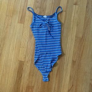 UO Blue Striped Bodyuit